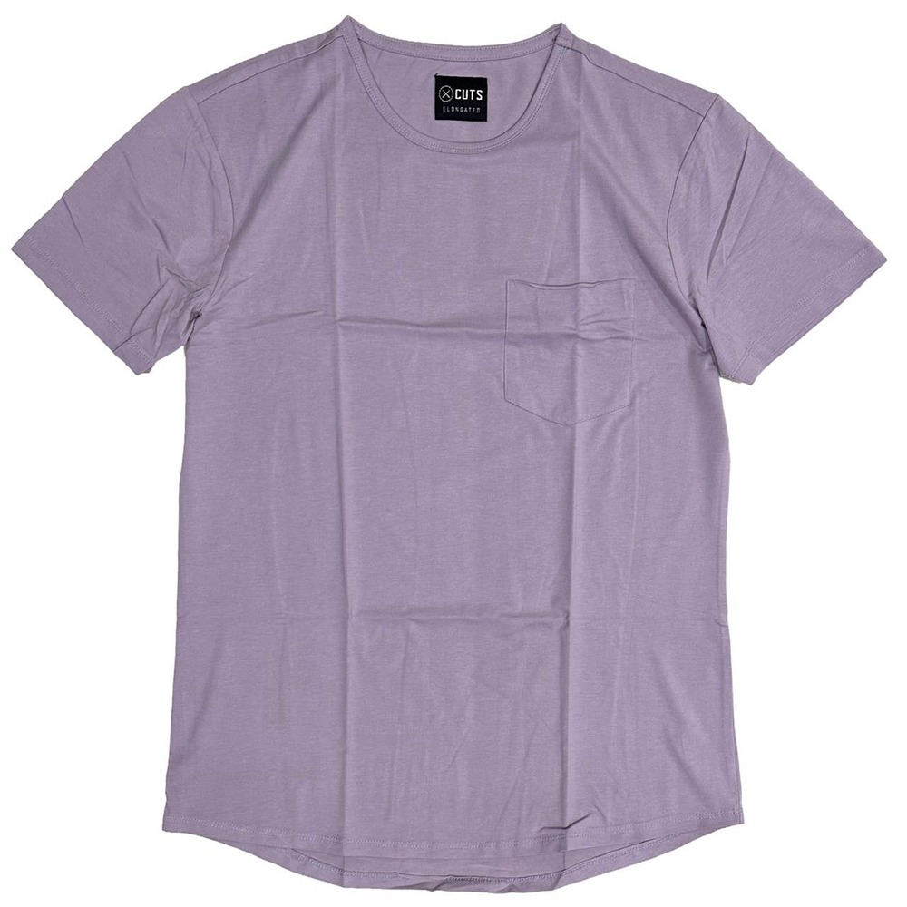 Cuts Clothing Men's Elongated Pocket Signature PYCA Tee T-Shirt in Flint